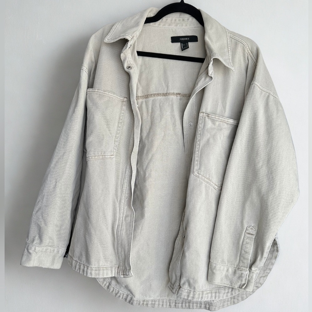 Forever 21 Cream Button-Up Shirt